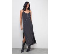 Warehouse Women's Premium Stud Embellished Strappy Cami Slip Dress in Black | Size: 12 Warehouse Black 12