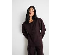 Warehouse Women's Premium Tailored Extreme Shoulder Moulded Waist Blazer in Chocolate | Size: 12 Warehouse Chocolate 12