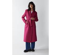 Warehouse Women's Premium Wool Look Tailored Coat in Pink | Size: 12
