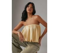 Warehouse Women's Satin Bubble Bandeau Bodysuit in Butter | Size: 10 Warehouse Butter 10