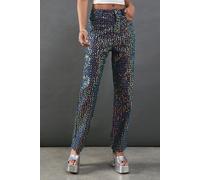 Warehouse Women's Sequin Straight Leg Denim Jeans in Indigo | Size: 8 Warehouse Indigo 8