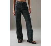 Warehouse Women's Snake Print Straight Leg Jean in Vintage Wash | Size: 12 Warehouse Vintage Wash 12