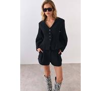 Warehouse Women's Tailored City Shorts in Black | Size: 10