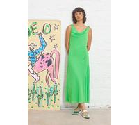 Warehouse Women's Tony Chiffon Cowl Button Wrap Midi Slip Dress in Bright Green | Size: 8 Warehouse Bright Green 8