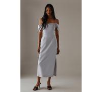 Warehouse Women's Twist Bandeau Column Dress in Ice Grey | Size: 14