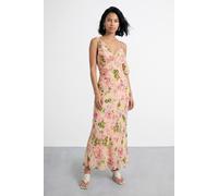 Warehouse Women's Twist Bodice Off-Shoulder Floral Midi Dress | Size: 14 Warehouse Multicolor 14