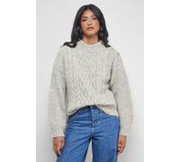 Warehouse Women's Twist Neck Cable Jumper in Ivory | Size: Large