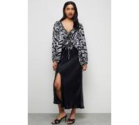 Warehouse Women's Viscose Metallic Zebra Jacquard Blouse | Size: 10 Warehouse Zebra 10