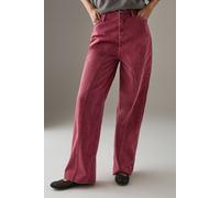 Warehouse Women's Washed Raw Waist Seam Detail Denim Dad Jean in Raspberry | Size: 6 Warehouse Raspberry 6
