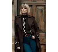 Warehouse Women's Whipstitch Detail Oversized Jumper in Chocolate | Size: Large