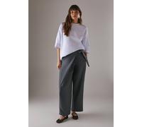 Warehouse Wrap Skirt Buckle Detail Wide Leg Trousers In Grey grey 8