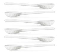 Wareland Asian Soup Spoons Set of 6, Ceramic Chinese Soup Spoons Japanese Spoon for Ramen, Pho, Dumpling, Miso, Wonton, Noodles 6.5 Inch | Round Head | White