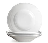 Wareland Large Pasta Bowls, 50 Ounces Big Salad Bowls, 10.7 inch White Soup Bowls, Ceramic Serving Bowl Set of 4, Wide and Shallow Bowls Set, Microwave and Dishwasher Safe
