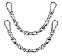 WAREMAID 2 Boxing Punching Bag Chain and 4 Carabiners, Stainless Steel Heavy Duty Hanging Chair Chain Kit Hammock Chair Hardware for Indoor Outdoor Playground Swing Set, Hanging Heavy Bag,65cm