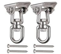 WAREMAID 2 Pack Heavy Duty 360° Swivel Hangers, Stainless Steel Swing Hooks for Porch Swing Hanging Kit, Playground Gym Rope Boxing Bag Hammock Chair Yoga Mount,450kg