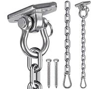 WAREMAID Hammock Chair Hanging Kit, Heavy Duty Swing Hanger Hook with Chain, Playground Hanging Chair, Yoga, Tree, Gym, Rope, Heavy Bag, Punching Bag Hardware, 450kg