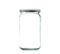 Wares of Knutsford 1lb / 370ml Airtight Glass Jam Jars with Coloured Twist Lids | Preserving Jars for Jam, Honey, Chutney & Marmalade | Dishwasher Safe (Silver Lids, 12)
