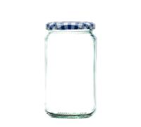 Wares of Knutsford 1lb / 370ml Airtight Glass Jam Jars with Coloured Twist Lids | Preserving Jars for Jam, Honey, Chutney & Marmalade | Dishwasher Safe (Blue, 100)