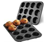 WARESHARK 12 Cup Non Stick Muffin Cake Pan Baking Tray Cupcake Deep Tin Fairy Sturdy Steel Bakeware