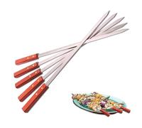 WARESHARK 4 Pcs Flat Kebab Skewers Stainless Steel, Large Turkish Barbecue Skewers, Heavy Duty Reusable BBQ Skewers, Perfect for Kebab, Kebob, Shish, 10mm Wide