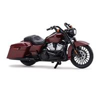 WARFEL 1/18 Die Cast Vehicles Collectible Hobbies Motorcycle Model Toys For Harley Road King Special Red Black 2017