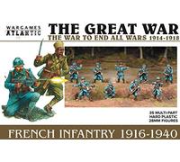 Wargames Atlantic The Great War - French Infantry 1916-40 (35 Figures) Multi-Part Hard Plastic (HIGH Impact POLYSTYRENE) 28MM Figures……