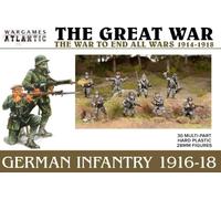 Wargames Atlantic - The Great War: German Infantry 1916-18 (30 Figures) Multi-Part Hard Plastic (HIGH Impact POLYSTYRENE) 28MM Figures