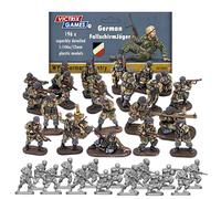 Wargames Delivered - Victrix 12mm Scale German Fallschirmjaeger Miniatures - 196 WWII Miniatures with MG42, Panzerschreck, Mortar & HQ Figure - Ideal for Tabletop Wargaming