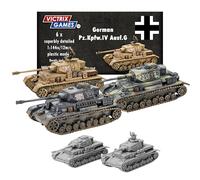 Wargames Delivered - Victrix 12mm Scale Panzer IV G Tank Set -6 Highly Detailed WWII German Tanks with Decal Sheet -Ideal for Wargaming, & Tabletop Miniatures