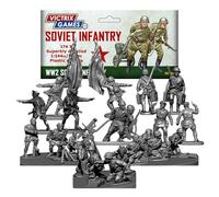 Wargames Delivered - Victrix 12mm Scale Soviet Infantry & Heavy Weapons Set - 174 Highly Detailed WW2 Miniatures Set - with Riflemen, SMG Troops, Snipers & Tank Riders