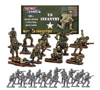 Wargames Delivered - Victrix 12mm WWII US Infantry Miniatures - 188 Highly Detailed Figures for Wargaming - Riflemen, NCOs, Snipers, Mortars, Bazooka Teams