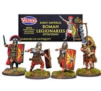 Wargames Delivered - Victrix Early Imperial Roman Legionaries Attacking Set, 25 Detailed 28mm Miniatures with Pilums, Shields, and Dynamic Poses for Ancient Wargaming