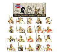 Wargames Delivered - Victrix Greek Hoplite Heads x56, Plastic Kit for Spartans, Thebans, Athenians, Mercenaries, Macedonians - 7 Helmet Style for Miniature Wargaming