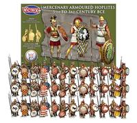 Wargames Delivered - Victrix Mercenary Armoured Hoplites 5th -3rd Century BCE with Bonus Miniature STL Download, 48 28mm Multipose Figures, Shield & Spear Options for Wargaming Miniatures