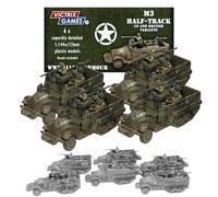 Wargames Delivered - Victrix Victrix 1/144 M3 Half-Track Set with Bonus Miniature STL Download - 6 Detailed 12mm Scale WWII Models with US & British Crew, and Winch & Roller Hull - Decals Included