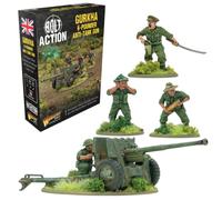 Wargames Delivered - Warlord Games Gurkha 6-Pounder Anti-Tank Set | Bolt Action WWII British Commonwealth Medium Artillery with 4-Crew Indian Army, 28mm Miniatures for Tabletop Wargaming