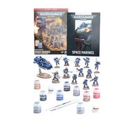 Warhammer 40,000 Getting Started with Space Marines - Combat Patrol Starter Set with 13 Push-Fit Miniatures, 11 Paints & Land Speeder