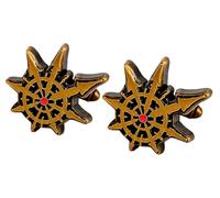 Warhammer 40K Chaos Cufflinks - Eight-Pointed Star Design Cuff Links - Red Gem Centre Metal Formal Accessories with Presentation Box - Warhammer 40000 Gifts for Men, Dad, Husband