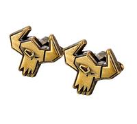 Warhammer 40k Orks Cufflinks - Ork Skull Design Cuff Links - Gold Tone Metal Formal Accessories with Presentation Box - Warhammer 40,000 Gifts for Men, Dad, Husband