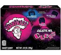 Warheads Galactic Mix Cubes Theatre Box (99g) | Rocket Raspberry, Black Hole Cherry & Cosmic Punch | Tongue-Painting Galactic Blue | American Fruity Sour Candy Treat