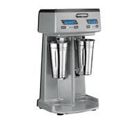 Waring Heavy-Duty Double-Spindle Drink Mixer with Timer | Includes two steel cups and a programmable 10-minute timer with auto-shutoff; independent motors prevent overheating.