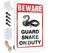 Warining Sign Beware! Guard Snake On Duty Metal Sign Lawn Warning Sign Gun Signs for Man Cave ( Size : 20X30CM )