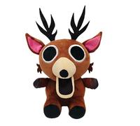 warkul 99 Nights in the Forest Horror Cat Plush Doll, Soft PP Cotton Stuffed Animal, Black, 30cm, Expressive White Eyes, Collectible Creepy Cute Decor (Elk)