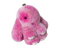 warkul Frosted Bunny Plush Keychain 15cm Soft Faux Rabbit Fur Pendant for Bags Keys Cute Standing Stuffed Animal Adorable Birthday Gift