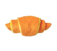 warkul Interactive Plush Dog Toy with Squeaker and Crinkle Paper, Croissant Shaped, Machine Washable, 47x17cm
