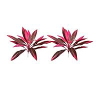 warkul Large Artificial Plants Outdoor Fern Dragon's Blood Tree, UV Resistant Realistic Fake Ferns with Pink Purple Leaves for Outdoor Garden Yard Decor