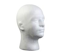 warkul Mannequin Head, White Male Foam Manikin Head, Lightweight & Durable Model Perfect for Wigs, Hats, Scarves, and Accessories Hair Glasses, Display Stand (White)