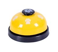 warkul Metal Pet Meal Bell Paw Print Design Anti-slip Base Clear Ring Interactive Training Bell Toy for Cats Dogs Indoor Use