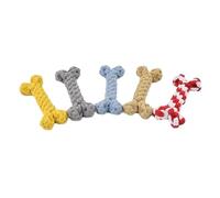 warkul Small Dog Cotton Rope Bone Chew Toy, Handwoven Knot Design, Teething Relief, Teeth Cleaning, Bite Resistant
