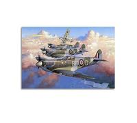 WARL Vintage WWII Poster Spitfire Fighter Decorative Painting Canvas Art Picture 12x18inch(30x45cm)